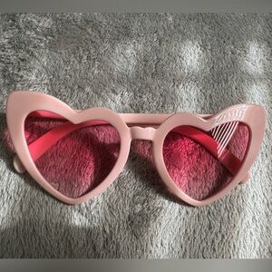 Cat Eye Glasses With Heart Shaped Pink Lens